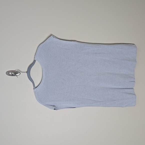 J. Jill Light Gray/Silver Ribbed Lightweight Cotton Blend Vest Size Large Petite - Picture 5 of 10